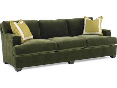 Hickory White Slade Smoked Walnut Green Upholstered Sofa