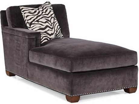 Hickory White Slade Modern Walnut Gray Upholstered LAF Chaise