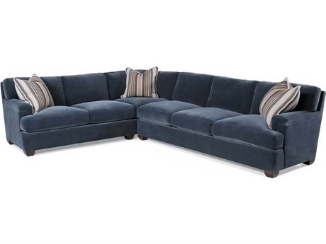 Hickory White Slade 2-Piece Blue Upholstered Sectional Sofa with LAF Corner Sofa