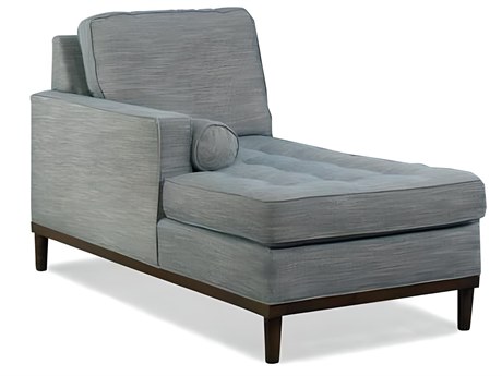 Hickory White Charlotte Carob Brown Blue Upholstered Chaise