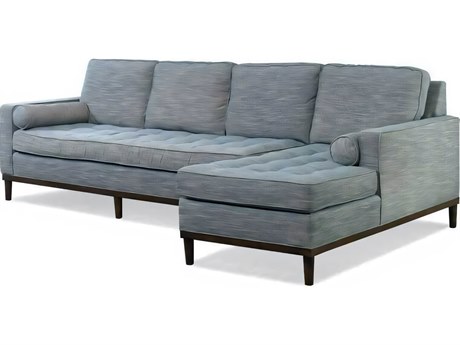 Hickory White Charlotte 2-Piece Gray Upholstered Sectional Sofa with RAF Chaise