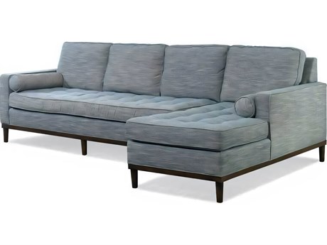 Hickory White Charlotte Carob Brown Blue Upholstered Sofa