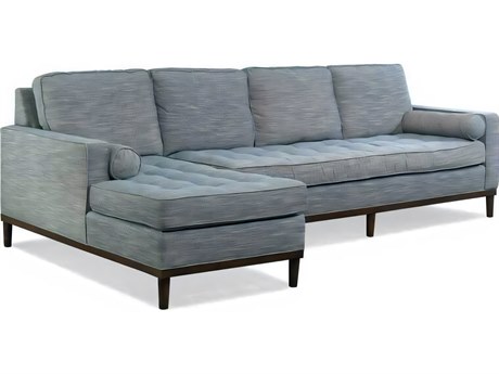 Hickory White Custom Elements Upholstery Carob Brown Blue Upholstered Sofa