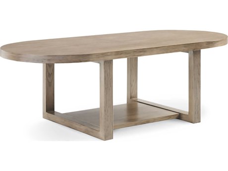 Hickory White Oval Wood Mineral Coffee Table