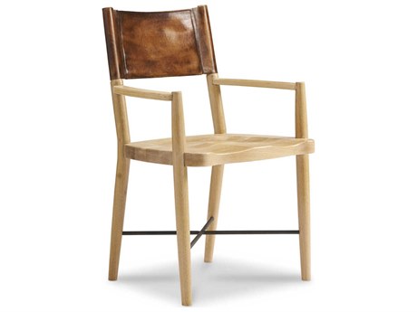 Hickory White Revival 81 Oak Wood Brown Arm Dining Chair