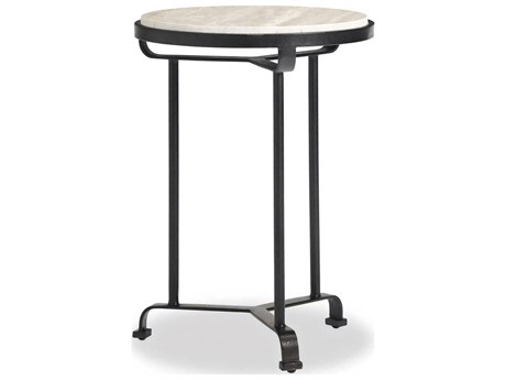 Hickory White Revival Round Stone End Table
