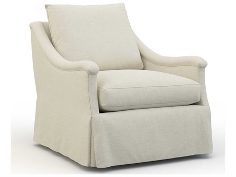 Hickory White Custom Elements Upholstery Swivel Cream Fabric Bella Accent Chair