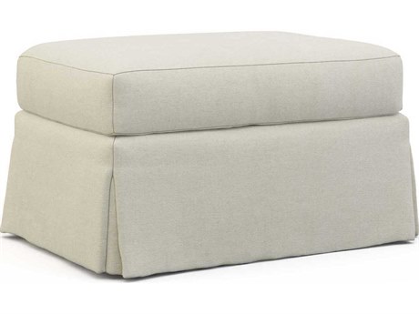 Hickory White Custom Elements Upholstery Cream Upholstered Jules Ottoman