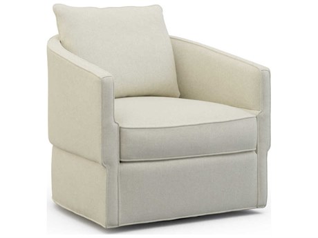 Hickory White Custom Elements Upholstery Swivel Cream Fabric Accent Chair