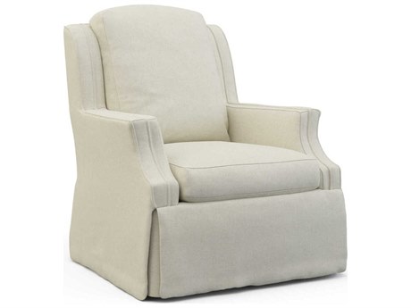 Hickory White Custom Elements Upholstery Swivel Cream Fabric Marlene Accent Chair