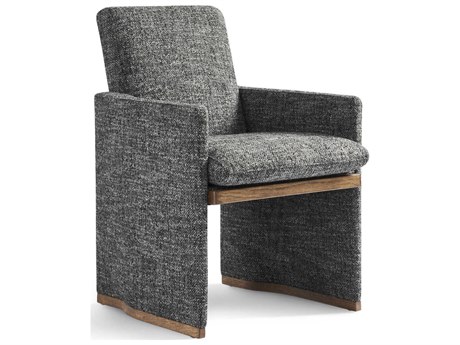 Hickory White Revival 81 Gray Upholstered Tally Arm Dining Chair