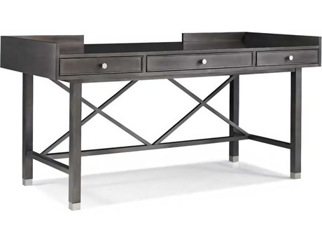 Hickory White Skyloft Black Nickel Gray Maple Wood Writing Desk