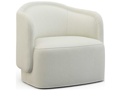 Hickory White Custom Elements Upholstery Swivel Cream Fabric Ruger Accent Chair
