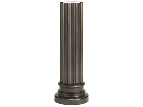 Hickory White Round Marble Black Nickel End Table