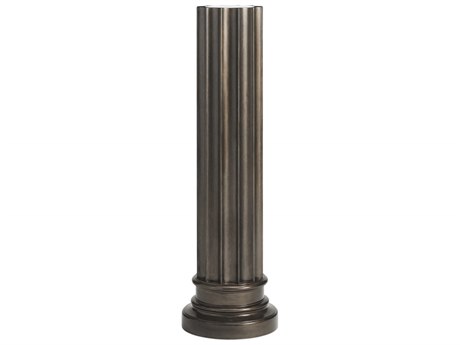 Hickory White Round Marble Black Nickel End Table