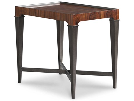 Hickory White Rectangular Wood Modern Walnut End Table