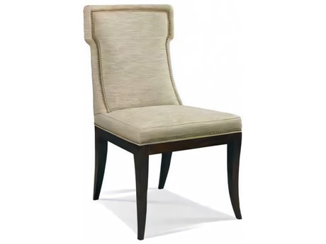 Hickory White A La Carte Maple Wood Beige Fabric Kistler Klismos Side Dining Chair
