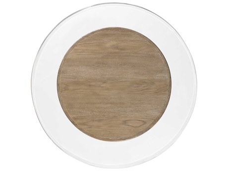 Hickory White Round Glass Top with Topper