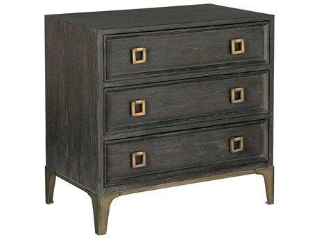 Hekman 3-Drawers Black Nightstand