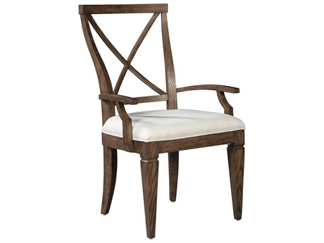 Hekman Brown Upholstered Arm Dining Chair