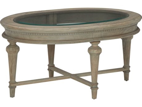 Hekman Wellington Oval Glass Driftwood Coffee Table
