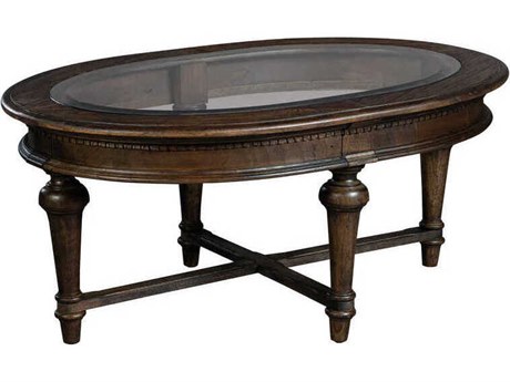 Hekman Wellington Oval Glass Java Coffee Table