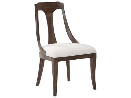 Hekman Wellington Solid Wood Brown Upholstered Side Dining Chair
