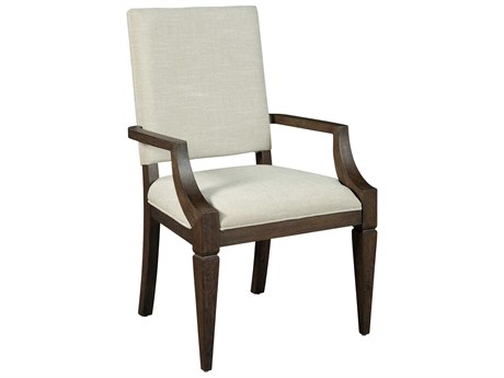 Hekman Linwood Mindi Wood White Upholstered Arm Dining Chair