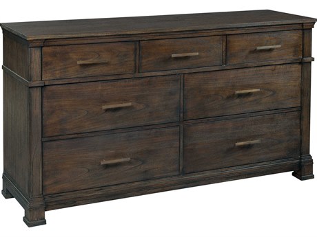Hekman Linwood 7-Drawers Brown Mindi Wood Double Dresser