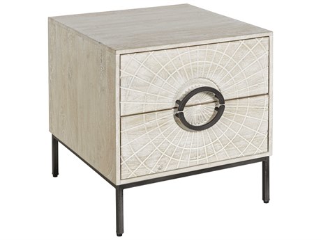 Hekman Accents Rectangular Wood Whitewash End Table