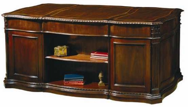 Hekman Office Old World Walnut Burl Brown Executive Desk | HK79160