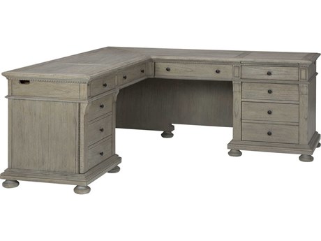 Hekman Home Office Driftwood Gray Mindi Wood L-Shaped Desk