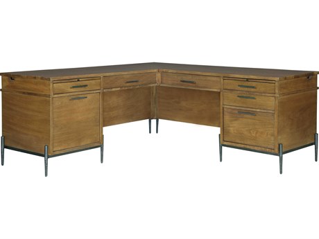 Hekman Bedford Park Brown Mango Wood L-Shaped Desk