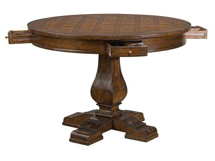 Hekman Havana Brown Mahogany Wood Antique Poker Game Table | HK81250