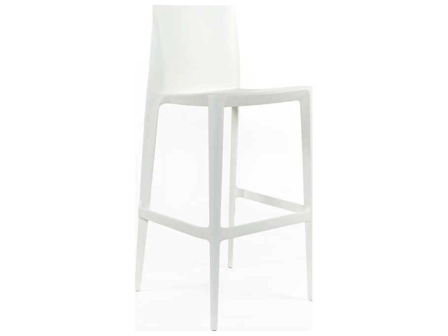 Heller Outdoor Bellini White Recycled Plastic Bar Stool - Pack of 2