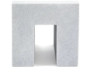 Heller Outdoor Vignelli Stoned Recycled Plastic Ottoman