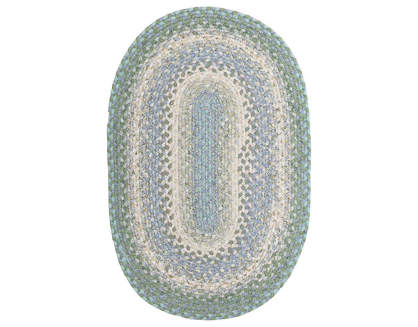 Homespice Decor Cotton Braided Oval Teal Area Rug HOBAJABLUEOVA