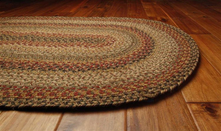 Homee Decor Jute Braided Oval Red Area Rug