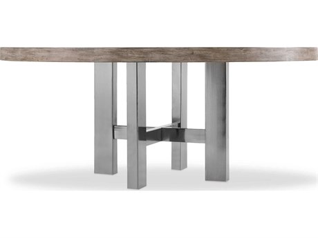 Hooker Furniture Curata Round Wood Greige With Black Nickel Dining Table