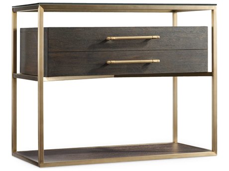 Hooker Furniture Curata 1-Drawer Brown Oak Wood Nightstand