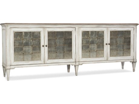 Luxecor Heritage 104" Hardwood Champagne White Credenza Sideboard