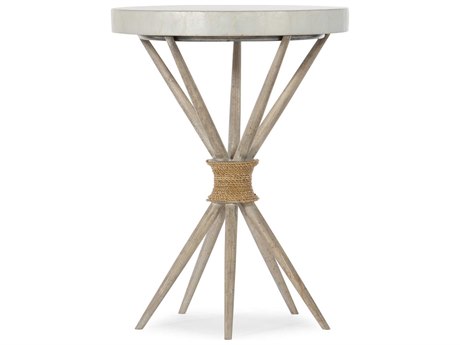Luxecor Heritage Round Capiz Shell Buff Almond End Table