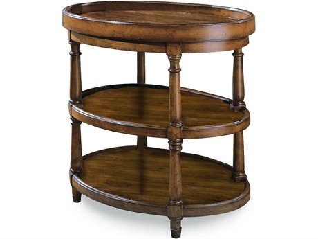 Hooker Furniture Opal Oval Mappa Burl Wood End Table