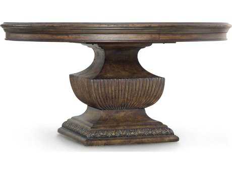 Luxecor Heritage Round Wood Rustic Walnut Dining Table