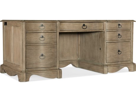 Hooker Furniture Work Your Way Corsica Light Wood Brown Acacia Executive Desk