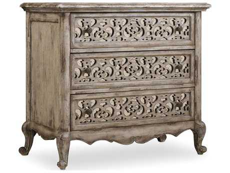 Hooker Furniture Chatelet Fretwork 3-Drawers White Hardwood Nightstand