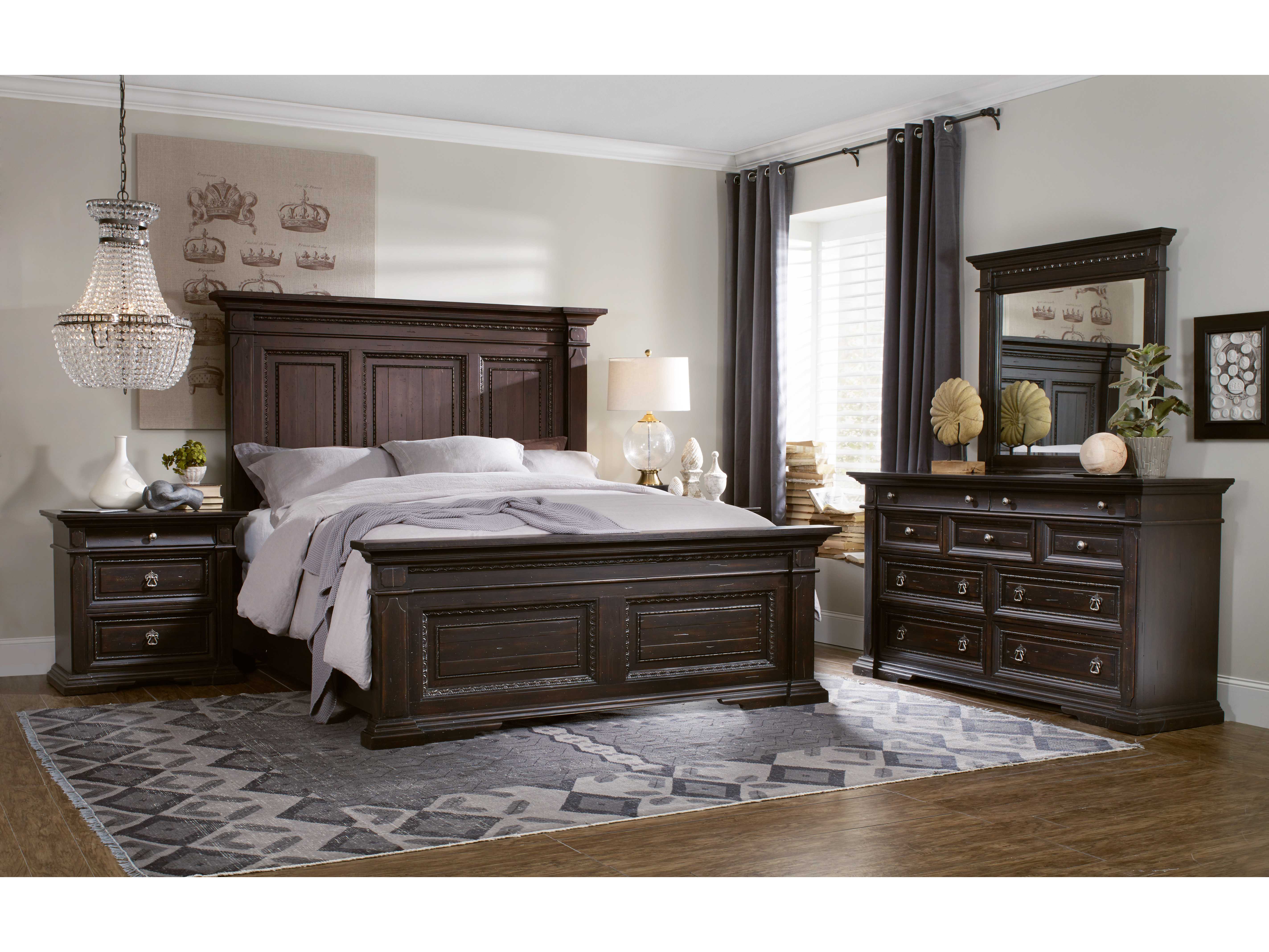 Hooker Furniture Treviso Rich Dark macchiato King Size Panel Bed