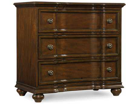Hooker Furniture Leesburg Bachelor 3-Drawers Brown Mahogany Wood Chest Nightstand