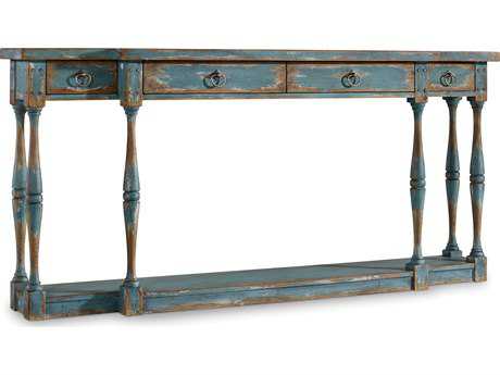 Hooker Furniture Sanctuary Rectangular Wood Sky High Azure Blue Console Table