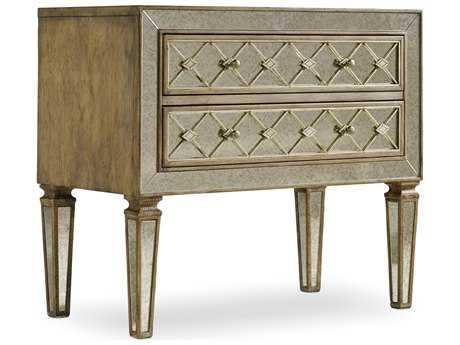 Hooker Furniture Sanctuary Bachelor 2-Drawers Silver Hardwood Chest Nightstand